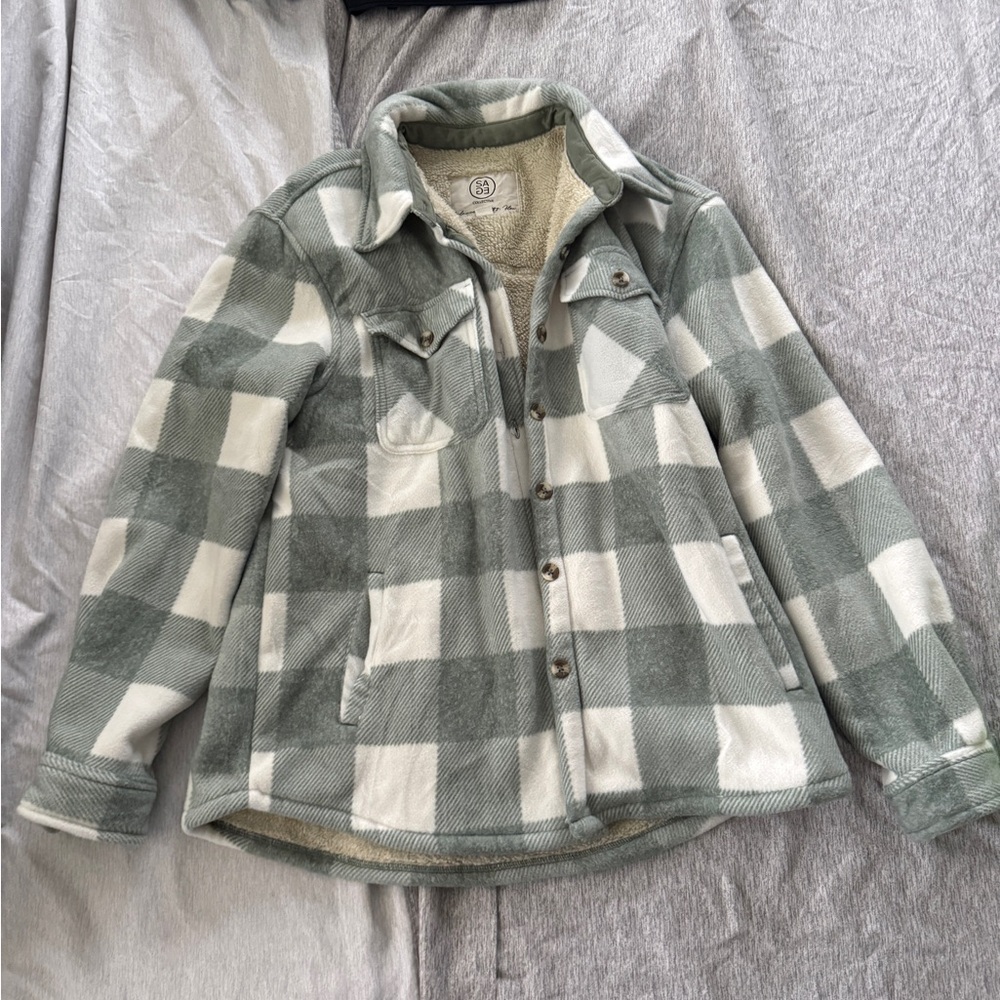 Fleece plaid jacket